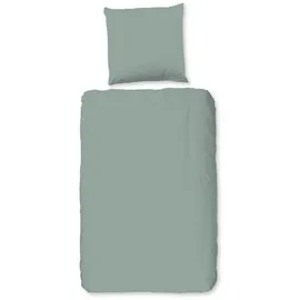 Muller Textil Uni Flanell sage green 135 x 200 cm + 80 x 80 cm