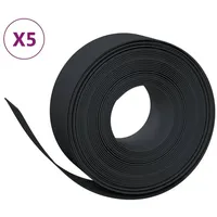 vidaXL Rasenkanten 5 Stk. Schwarz 10 m 20 cm Polyethylen