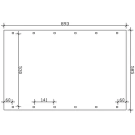 SKANHOLZ Spreewald Walmdach Doppelcarport aus Nadelholz 5,85 x 8,93 m rote Blende unbehandelt