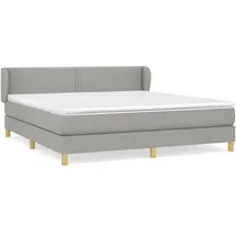 vidaXL Boxspringbett mit Matratze Hellgrau 160x200 cm Stoff