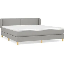vidaXL Boxspringbett mit Matratze Hellgrau 160x200 cm Stoff