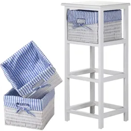 Hti-Living HTI-Living, Badezimmerregal, Praktisches Regal aus Paulowniaholz mit 3 Körben vielseitige Aufbewahrungslösung (31 x 28 x 70 cm)
