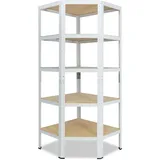 shelfplaza Eckregal Metall 200x60x30 cm weiß mit 5 Böden