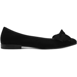 TAMARIS Damen Ballerina Leder flach, schwarz, 39 EU