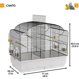 Ferplast Vogelkäfig Canto 71 x 38 x 60,5 cm schwarz
