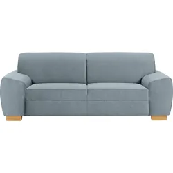 2,5-Sitzer DOMO COLLECTION "Incanto, kubische Formensprache, komfortabel, flache Armlehnen", blau (eisblau), B:220cm H:81cm T:89cm, Sofas