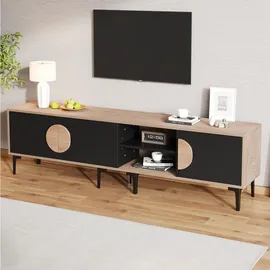 modfu TV-Lowboard 180x35x49 cm Schwarz PVC/Spanplatte/Holzwerkstoff