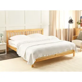 Beliani HATTON Bettüberwurf 220 x 240 cm Cremeweiß