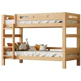 OKWISH Etagenbett Kinderbett Gästebett Holzbett (aufgeteilt in 2 Einzelbetten,stabiler Kiefernholzrahmen, 90x200cm), ohne Matratze