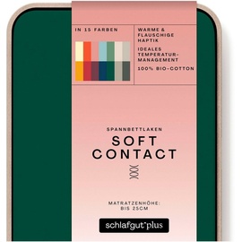 SCHLAFGUT Soft Contact 140 x 200 - 160 x 200 cm green deep