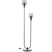 Lightbox Stehlampe mit geriffeltem Rauchglas Lampen-Schirmen & Fuss-Druck-Schalter |