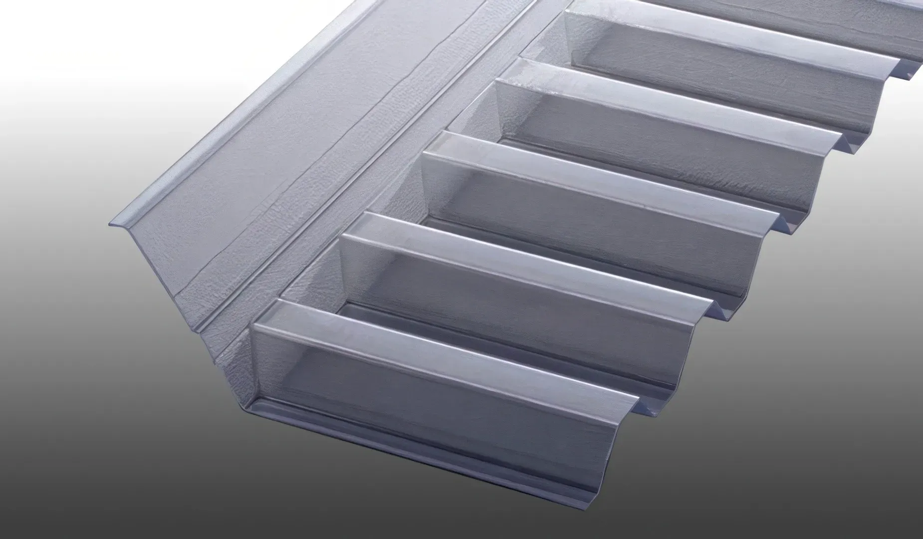 Wandanschluss für PVC Wellplatte S 76/18 - Glasklare 1030 x 150 x 60 mm Lichtplatte – Dachanschluss – idealer Bauanschluss für PVC Wellplatten