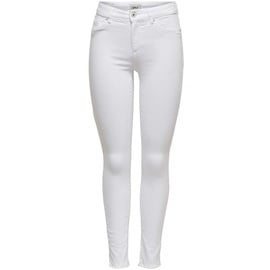 ONLY Damen Onlblush MID RAW Ank Rea0730noos Skinny Jeans Weiß, XL/32