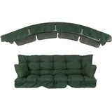 Patio Hollywoodschaukel Auflage 175 cm Ravenna mit Sonnendach Bankauflage Sitzpolster Rückenlehne mit 2 Kissen gesteppt Volant vorne 1 Set