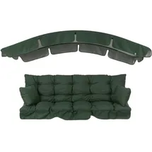 Patio Hollywoodschaukel Auflage 175 cm Ravenna mit Sonnendach Bankauflage Sitzpolster Rückenlehne mit 2 Kissen gesteppt Volant vorne 1 Set