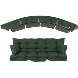 Patio Hollywoodschaukel Auflage 175 cm Ravenna mit Sonnendach Bankauflage Sitzpolster Rückenlehne mit 2 Kissen gesteppt Volant vorne 1 Set