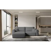 Fun Möbel Ecksofa Sofa FLAVIO mit Schlaffunktion Stoff Abriamo Grau Ottomane Links - Grau