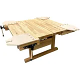 OK-Line, Werkbank + Arbeitsbock, Hobelbank Quartett mit Holz-Untergestell (162 cm, 162 cm)