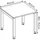 Hammerbacher JS08 höhenverstellbarer Schreibtisch ahorn rechteckig, 4-Fuß-Gestell silber 80,0 x 80,0 cm