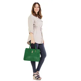 Cluty Henkeltasche Leder Green