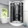 AcquaVapore D58-53T1 Komplettdusche mit Pendeltür 90 x 90 cm Schwarz Sicherheitsglas ESG