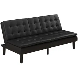 dorel home Schlafcouch Kunstleder 2-Sitzer Schwarz