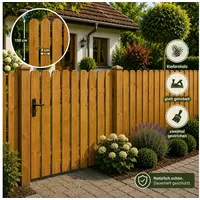 QLS Holzzaun 21 Stk. Zaunlatte 150 cm in 3 Farben, Holz Brett Kiefer Fichte Gehobelt Gartenzaun