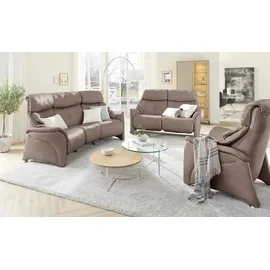 HIMOLLA Trapezsofa Leder 3-Sitzer Braun