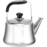 Pfeifender Gaskessel, 304 Edelstahl, leicht, Induktionsherd, Wasserkocher mit traditionellem Retro-Auslauf für Herd oder Herd, Kaffeekanne, Teekanne, Silber, 2 l