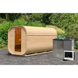 Karibu Saunafass inkl. 9 kW Bioofen + ext. Steuerung