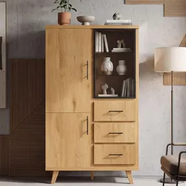 FineBuy Hochschrank 40 x 40 x 188 cm Braun