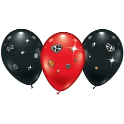4 Ballons DIY rot schwarz