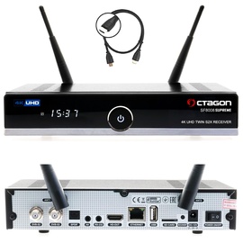 Octagon SF8008 UHD 4K Twin Sat Receiver, 2X DVB-S2X Tuner, E2 Linux & Define OS, mit Aufnahmefunktion, M.2 M Key, Gigabit LAN, Bluetooth, Kartenleser, Sat to IP, Multistream, WiFi WLAN