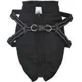 vidaXL Hundemantel Mit Geschirr Wasserdicht Reflektierend Schwarz L36 Vidaxl