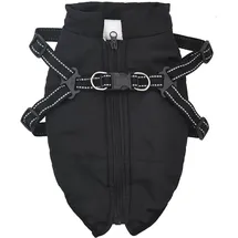 vidaXL Hundemantel Mit Geschirr Wasserdicht Reflektierend Schwarz L36 Vidaxl