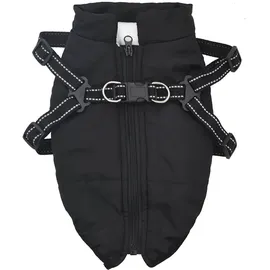 vidaXL Hundemantel Mit Geschirr Wasserdicht Reflektierend Schwarz L36 Vidaxl