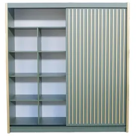 bettso Schiebetürenschrank TIARA 203 x 216 x 62 cm Grün