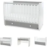 Lorelli Babybett Dream 70 x 140 cm umbaubar Kinderbett Schaukelbett Schreibtisch weiß dunkelgrau