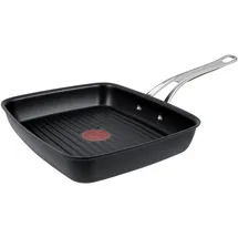 Tefal Jamie Oliver E24541 Cooks Classic Grillpfanne 23 x 27 cm Aluguss | Titanium 3x Antihaftversiegelung | Thermo-Signal Tiefe | Form für Alle Herdarten Induktion | Schwarz