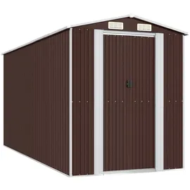 vidaXL Metallgerätehaus 1,92 x 4,4 x 2,23 m dunkelbraun