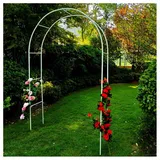 Rosenbogen Gartenbogen, Schwer Rosenbogen Verzinkt Gartenbogen, Aus Metall Stabil Rosenbögen,Rosenbogen Torbogen, Stabil Metall Torbogen für Verschiedene Kletterpflanzen(W 2.4 x H 2.2m)