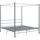 vidaXL Himmelbett Metallbett Bett Doppelbett Bettrahmen Bettgestell Lattenrost Schlafzimmermöbel Schlafzimmerbett Grau Metall 200x200cm