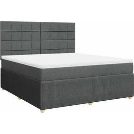 vidaXL Boxspringbett 180 x 200 cm Dunkelgrau