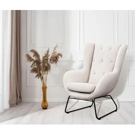 Fun Möbel Sessel Artemis Stoff Kronos 1-St. 70 x 80 x 90 cm Altweiß mit Kissen