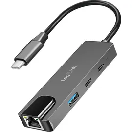 Logilink USB-C Hub UA0432 3Port 2,5G Gigabit Ethernet-Adapter