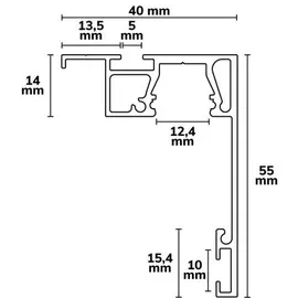 ISOLED VISOR Karniesen-Blende mit Lichtlinienoption für Gardinenprofil Curtain schwarz 200cm