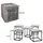 RODNIK Sitzhocker Transformer 5-in-1 Vellours 50 x 50 x 50 cm Grau