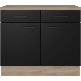 Flex-Well Unterschrank Capri 100 x 85 x 60 cm Schwarz