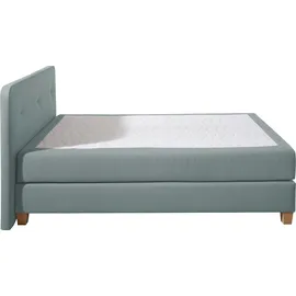 Home Affaire Boxspringbett »Fargo« inkl. Topper, in 3 Matratzenarten, in Samt- oder Strukturstoff, blau