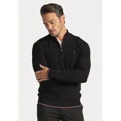 Strickpullover SIR RAYMOND TAILOR "Pulses", Herren, Gr. XXXL, schwarz, 100% Baumwolle, unifarben, casual, normal, ohne Ausschnitt, Langarm, Pullover, mit Stehkragen